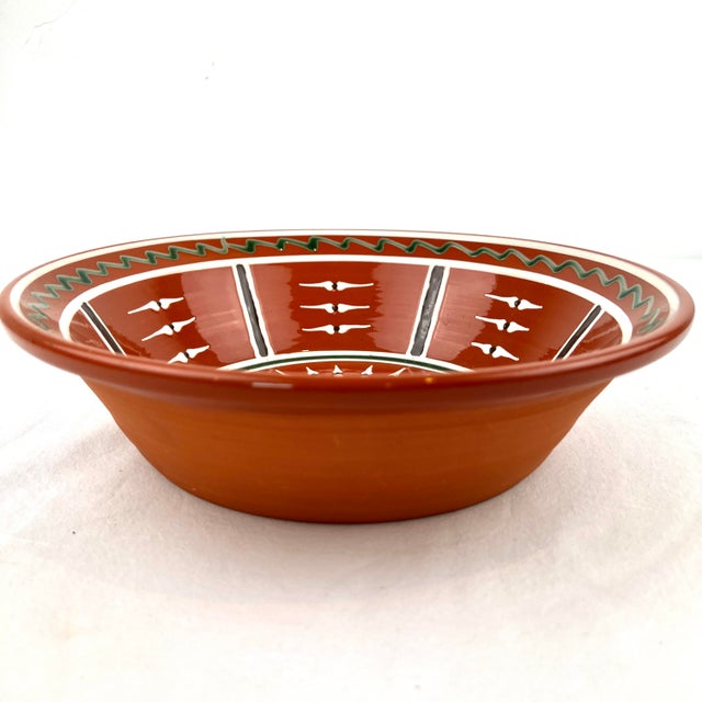 Beautiful Southwestern Style serving/decorator redware bowl from Hal and Eleanor Pugh of New Salem Pottery, New Salem, NC....