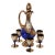 Vintage Czech Bohemian Cobalt Blue Decanter Set With (6) Glasses. For Sale