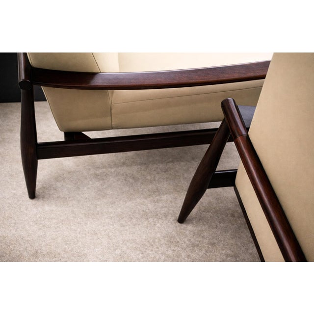 Brazilian Modern Pair of “Canoa” Armchairs in Rosewood & Leather, Liceu De Artes, 1960s For Sale - Image 13 of 14
