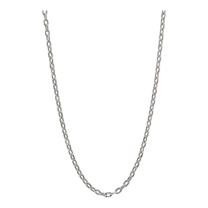 Vintage Unisex Platinum 2.3mm 32” Solid Oval Rolo Cable Link Chain Necklace