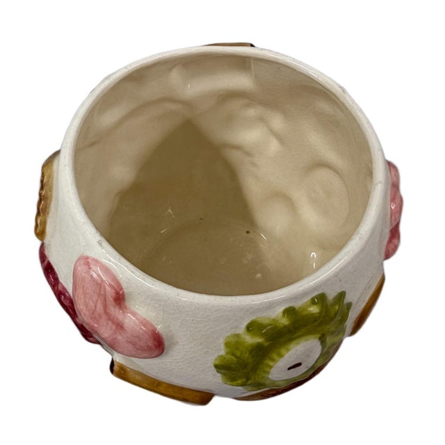Mid 20th Century "Cookies All Over" Ceramic Cookie Jar With Walnut Finial Lid For Sale - Image 4 of 6