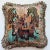 Beautiful silk velvet pillow with Indian Chinoiserie design on the front and turquoise velvet at the back. The velvet is...