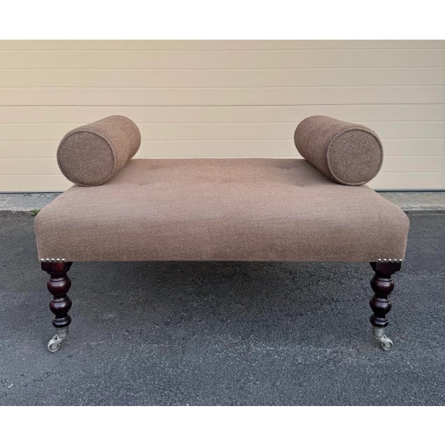 George Smith George Smith Ottoman Bench With Bolster Pillows For Sale - Image 4 of 7