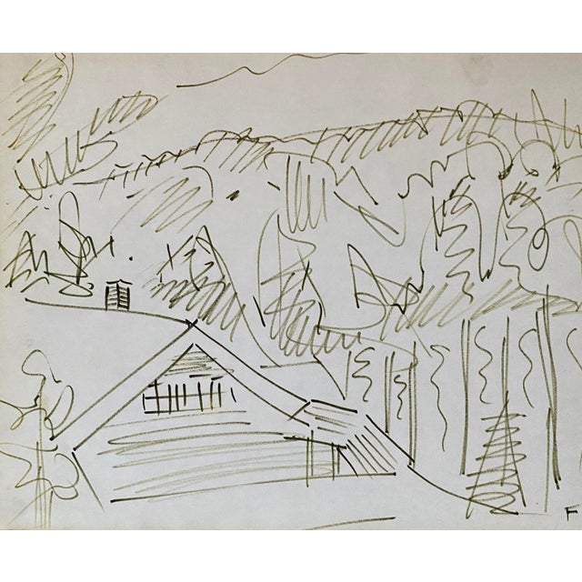 1989 Frank Wallace Elephant Trees Vermont Drawing For Sale - Image 4 of 4