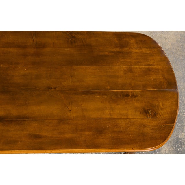 Brown French Provincial Fruitwood Farmhouse Dining Table For Sale - Image 8 of 16
