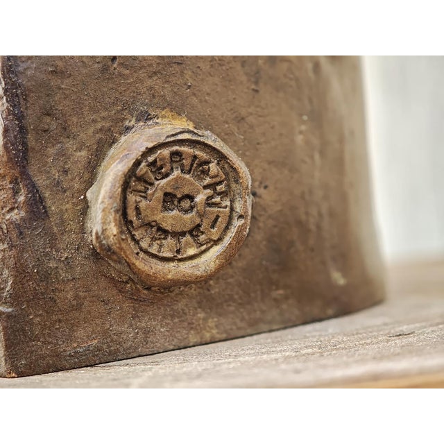 Metal Tête de Jeune Fille à la Frange Bronze Sculpture For Sale - Image 7 of 8