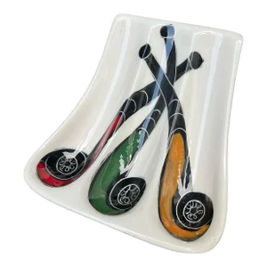 1960s Ceramic Italian Pipe Holder with Illustrated Pipes