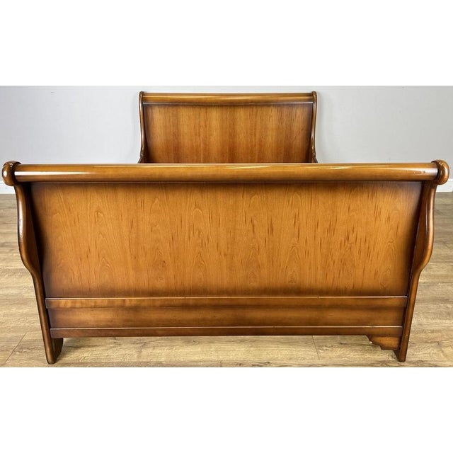 Vintage French Sleigh Double Bed Frame For Sale - Image 3 of 17