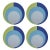 Contemporary Color Block Acid Green Blue, 16" Round Pebble Placemats, Set of 4 For Sale - Image 3 of 3