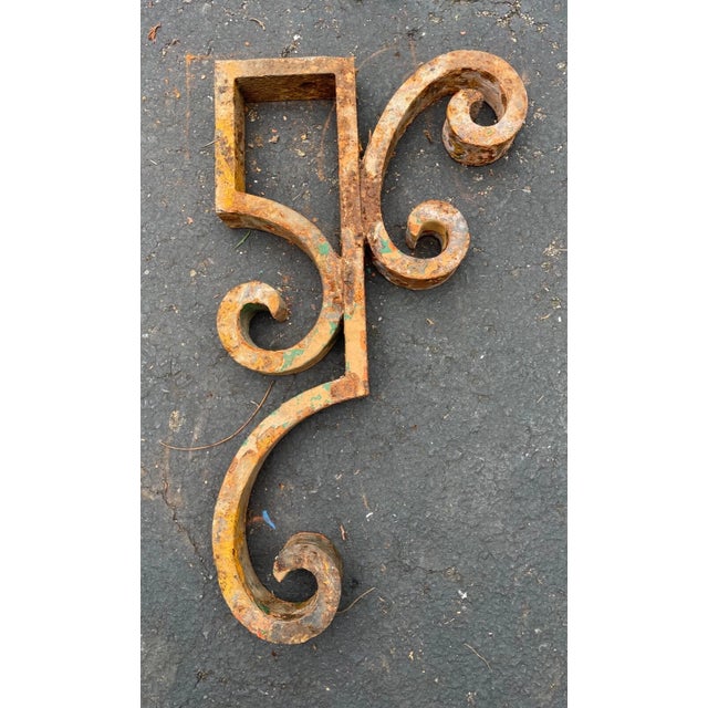 19th Century Share Large Antique 1800s Cast Iron Architectural Salvage Corbel Bracket Church Sconce For Sale - Image 5 of 7