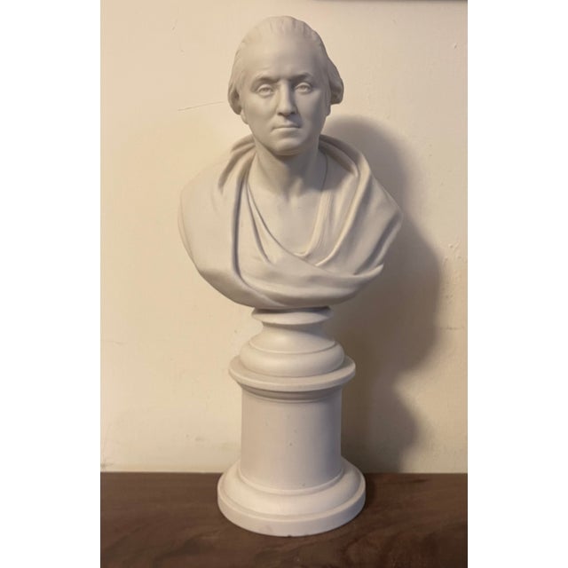 Antique 19th Century English Parian Porcelain Library Bust of President George Washington After Houdon Dated 1853 For Sale - Image 11 of 18