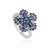 Art Deco Vintage Style 2.28 Ct Natural Sapphire Floral Cluster Ring, Size 8 For Sale - Image 3 of 13