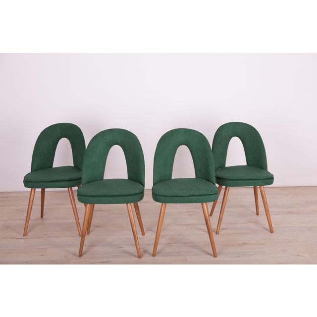 - Set of four chairs produced circa 1960 in former Czechoslovakia - Designed by Antonín Šuman for Tatra - The interior has...