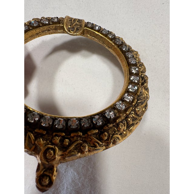 Art Deco 1920s Regency “Celeste” Rhinestone and Glass Ashtray/Trinket Dish (Set of 2) For Sale - Image 3 of 12