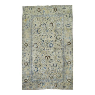 Antique Zabihi Collection Pictorial Tabriz Angel Border Rug - 6'6" x 10'2" For Sale