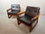 Mid-Century Teak Lounge Chairs with Black Leather Cushions attributed to Sven Ellekaer for Komfort, Denmark, 1970s, Set of 2 For Sale - Image 10 of 18