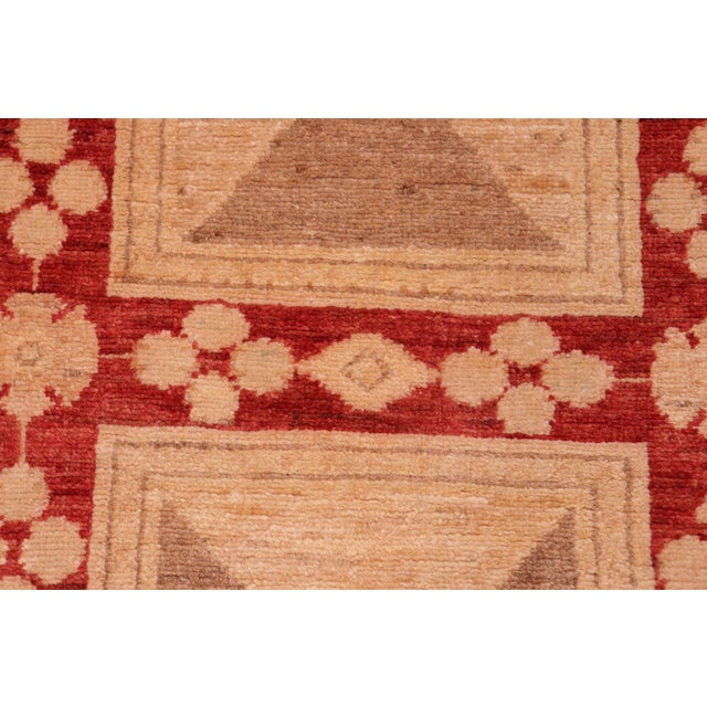 Oriental Ziegler Red Tan Hand-Knotted Wool Rug - 5'11'' X 8'10'' For Sale - Image 4 of 8