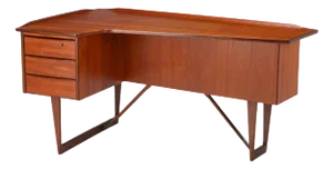 Freestanding Boomerang Writing Desk by Peter Løvig Nielsen for Løvig, 1960s