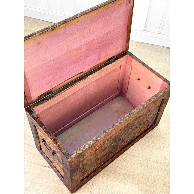 Antique Arts & Crafts Flemish Pyrography Storage Chest Box For Sale - Image 10 of 10