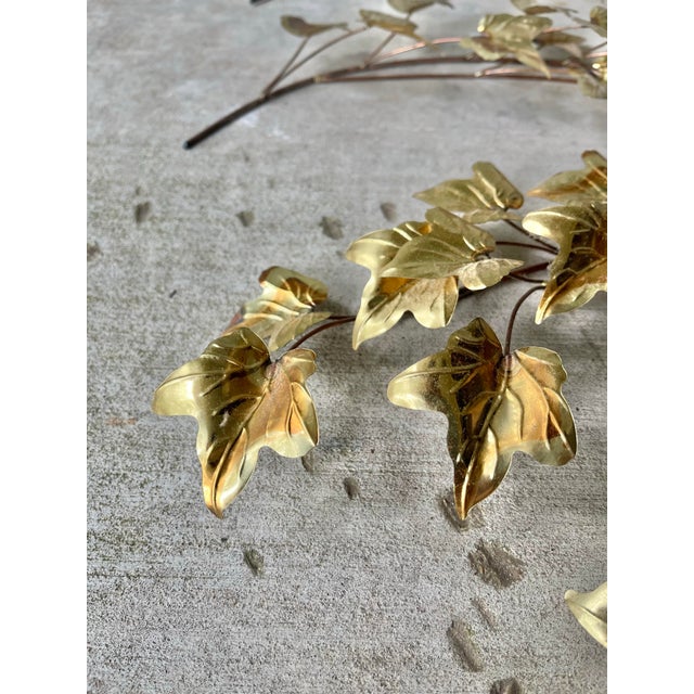 Metal 1970s Vintage Curtis Jere-Style 4 Gold Metal Leaf Wall Hanging Sculpture For Sale - Image 7 of 10