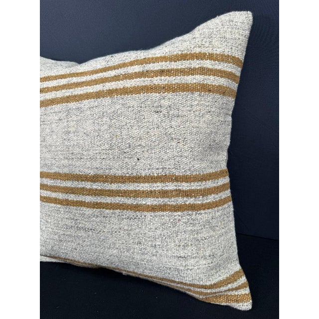 Contemporary Turkish Hemp Pillow Cushion Natural Beige Yellow Pillow Cushion Cover 20x20 For Sale - Image 3 of 4