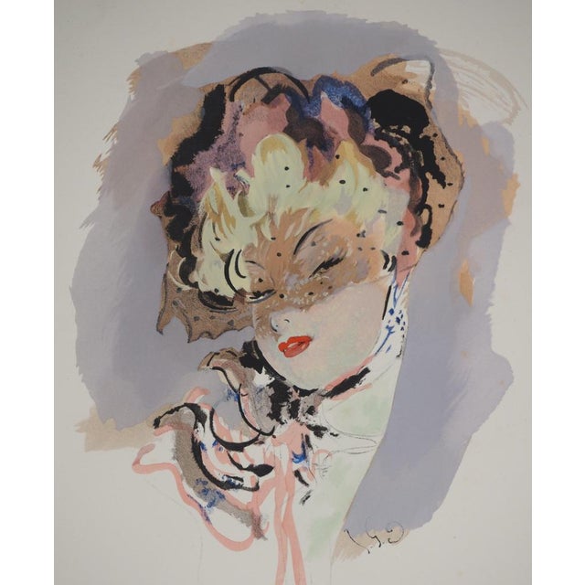 Modern Jean-Gabriel Domergue, The Pin-Up, Lithograph For Sale - Image 3 of 6
