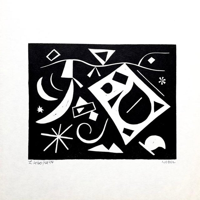 1950s Otto Nebel, Painting l.460, 1954, Linocut, Paper For Sale - Image 5 of 6