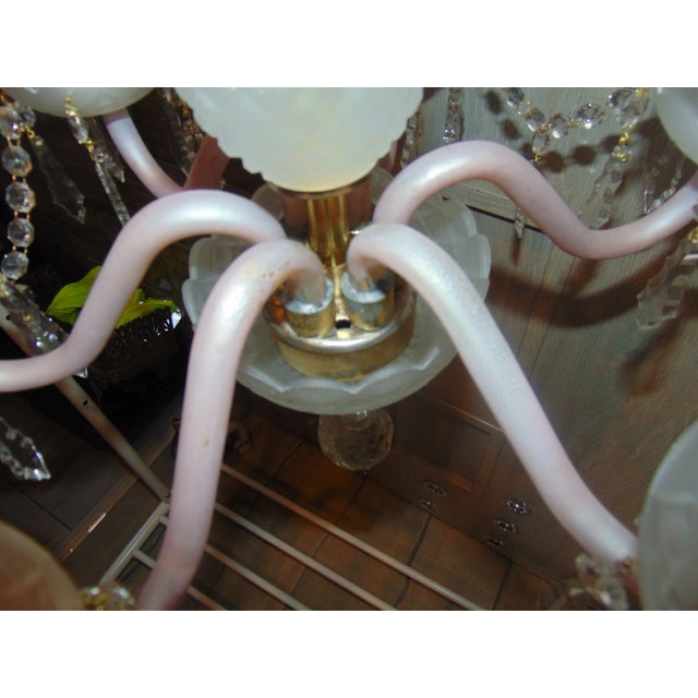 Mid-Century Crystal Chandelier For Sale - Image 4 of 8