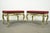 French Country Mid 20th Century Vintage French Country Louis XV Style Console Hall Table and Pair Stools Benches - Set of 3 For Sale - Image 3 of 12