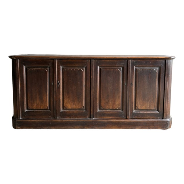 Bistro IV Reclaimed Elm Wood Cabinet With 4 Doors and Working Locks For Sale