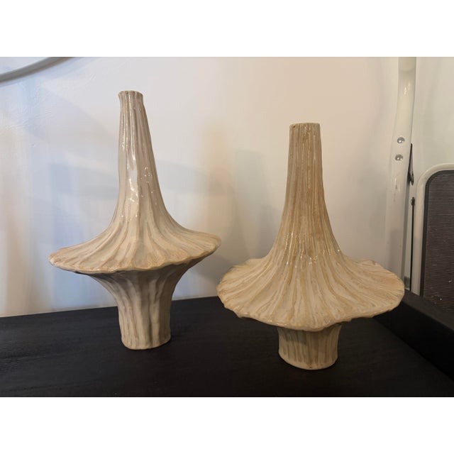 Coastal Global Views Gamma Bottle, Beige, Set of 2 For Sale - Image 3 of 3