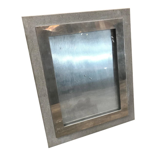 1970s Vintage Italian Mid Century Photo Frame in Steel and Concrete For Sale
