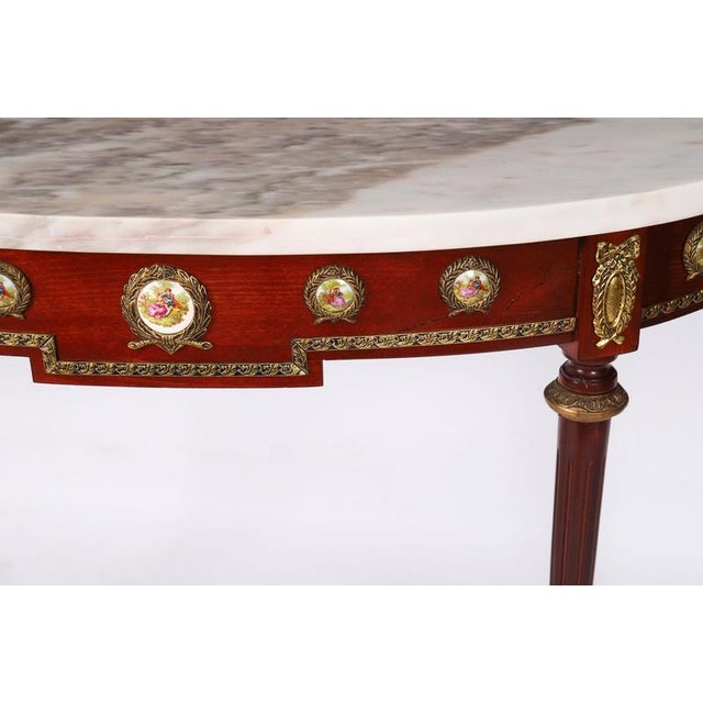 Stone Vintage French Console Table in Sevres Porcelain and Ormolu Mounts, 1950s For Sale - Image 7 of 16