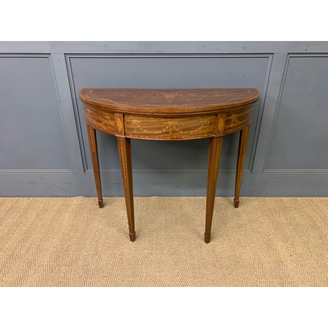 Antique Inlaid Mahogany Card Table, 1900 For Sale - Image 14 of 16