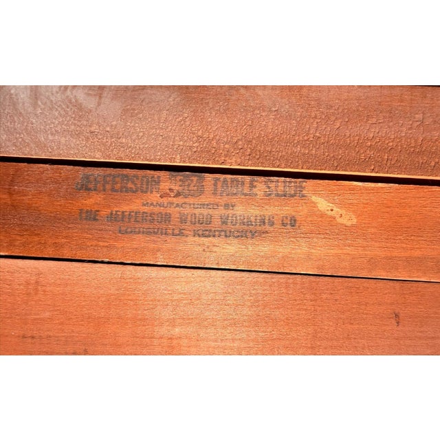 Antique 1920s Federal Hepplewhite Walnut Dining Table 16" Leaf Self-Storing For Sale - Image 14 of 18