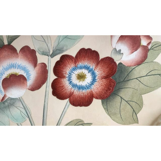 Saffron Hand‑Painted Chinoiserie Tropical Garden Mural Wall Panels, Botanical Bird & Fruit Wallpaper For Sale - Image 8 of 11