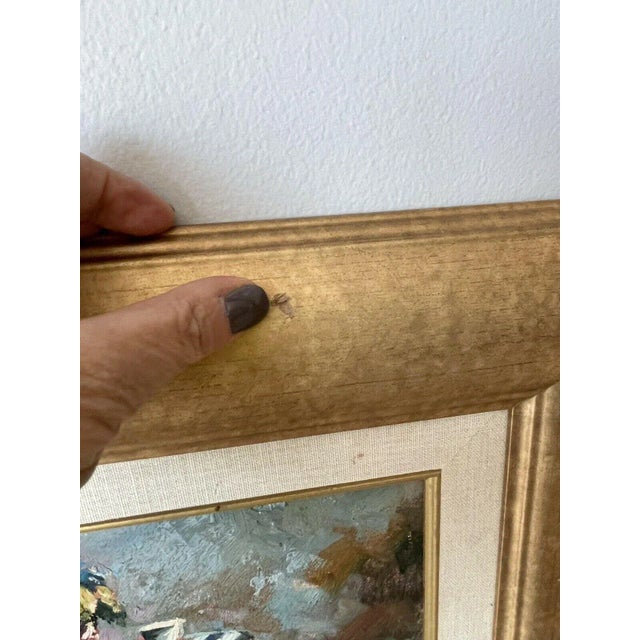 Richard Boyer 1990s Impressionist Cafe Painting Framed For Sale - Image 9 of 10