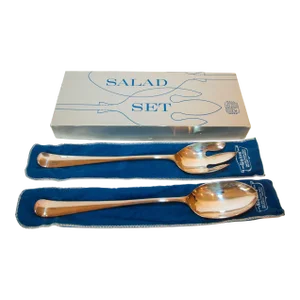 1950s Sg Hall Mark England Large Silver Plate Serving Spoon and Fork Set