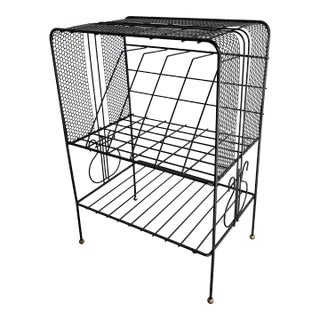 Mid 20th Century Mathieu Mategot Style Wrought Iron Magazine Rack For Sale