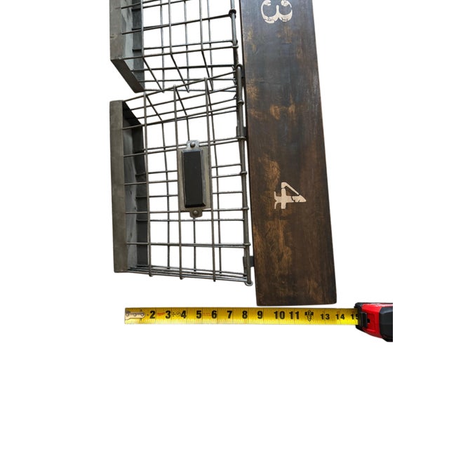 Pottery Barn Rustic Industrial 4-Basket Wall Organizer With Numbered Wood Backboard For Sale - Image 12 of 12