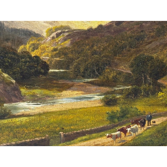 Victorian Victorian Borrowdale Lake District View Glaramara Fell Oil Painting by Stephen Enoch Hogley, C. 1880 For Sale - Image 3 of 18
