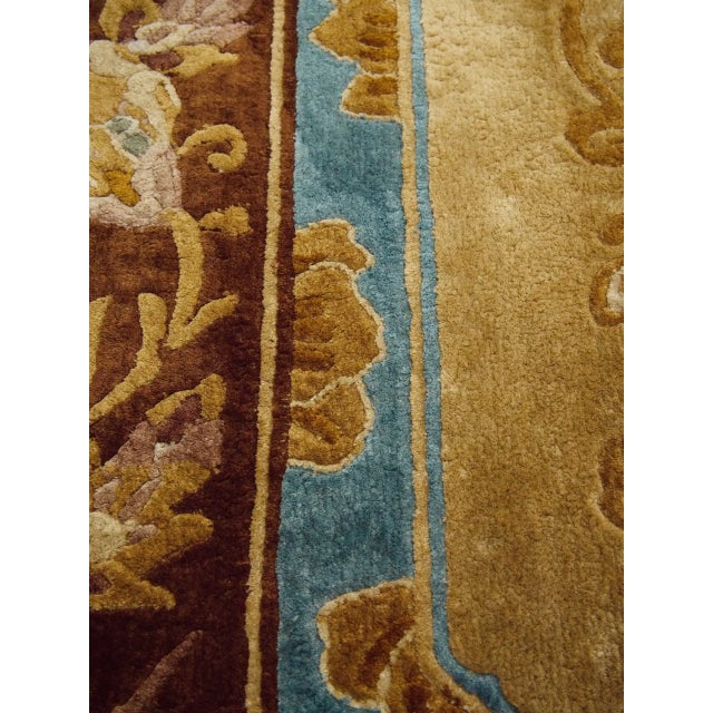 Textile Art Deco Chinese Silk Rug in Gold For Sale - Image 7 of 10