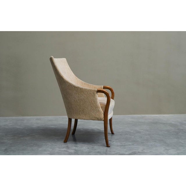 Mid-Century Armchair in Wool and Beech, Europe, 1950s For Sale - Image 10 of 14
