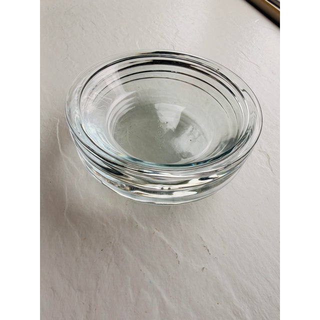 90's Set of 4 Clear glass dessert bowls 5"D X 1"H, excellent
