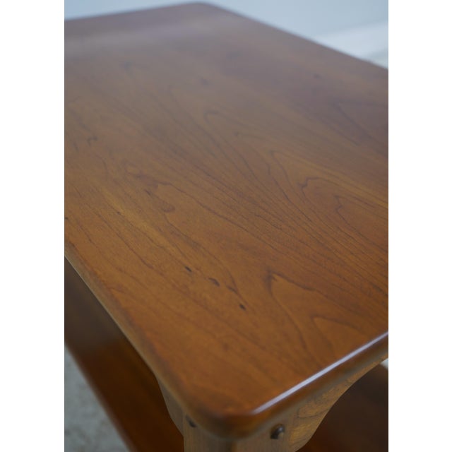 Brown Pair of Stickley Cherry Lamp End Tables For Sale - Image 8 of 11