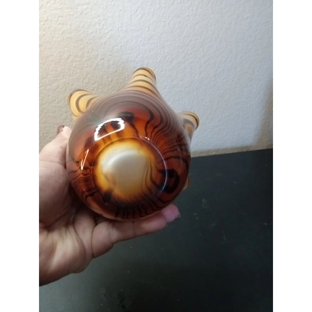 GORGEOUS Striped Murano Art Glass Italy 5" Ruffled Handkerchief Vase This exquisite 5" vase is a true work of art. The...