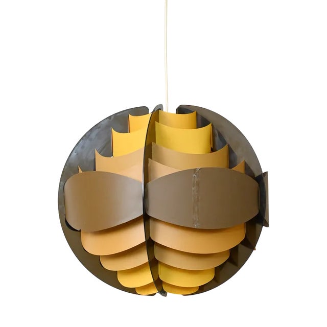 Brown Suspension Lamp, 1970s For Sale