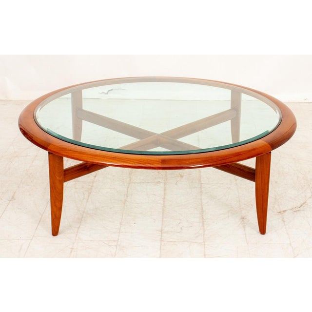 Adam Tihany for Pace Collection Glass-Topped Lacquered Mahogany Coffee, Venezia Series, circa 1980, with four legs...