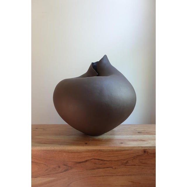Blossom vi sculptural ceramic vase by audrey vo van dimensions: d 28 x w 28 x h 30 cm materials: black clay (stoneware) -...
