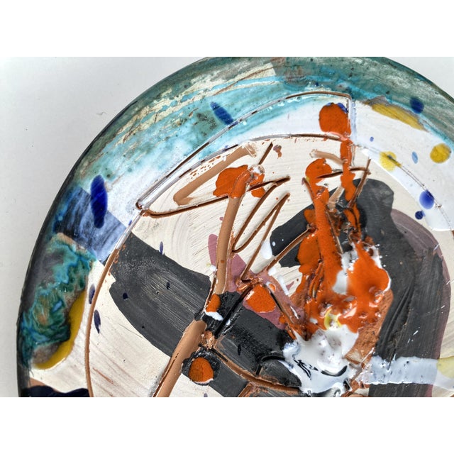 Modern Abstract Ceramic Plate by Giorgio Moiso for San Giorgio Albisola, 1990s For Sale - Image 3 of 5